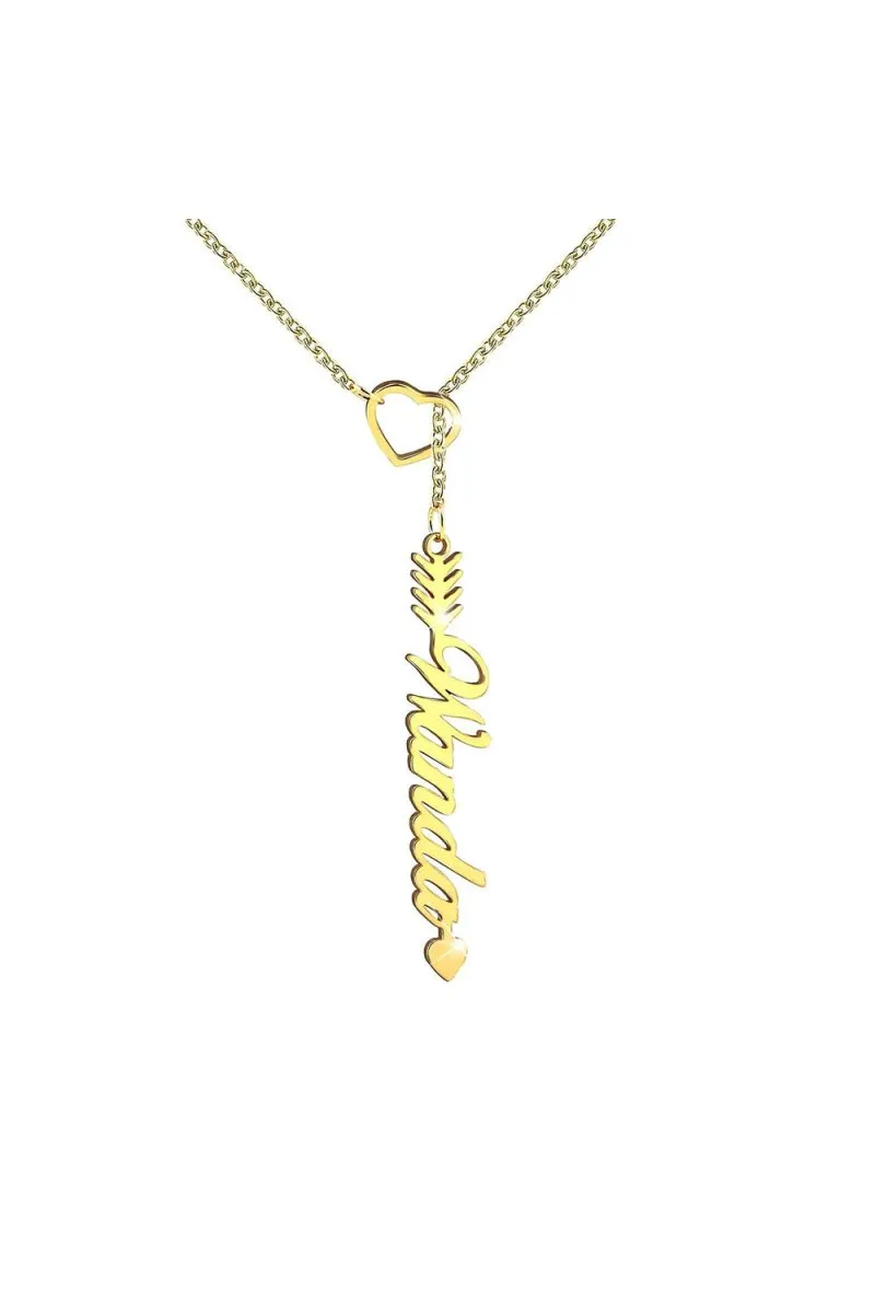 Custom Silver Heart Arrow Name Necklaces
