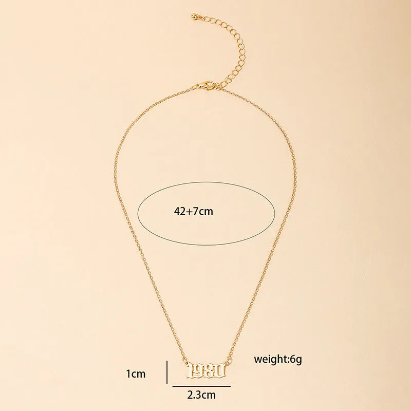 Customized Year Necklace for Women, Stylish Birthday Jewelry Set