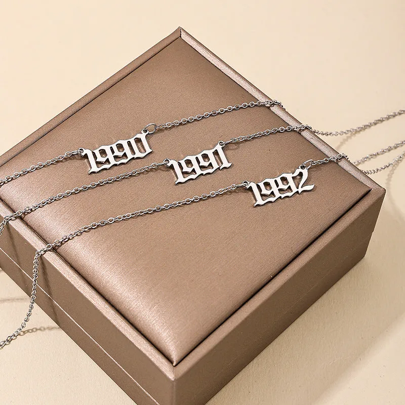 Customized Year Necklace for Women, Stylish Birthday Jewelry Set