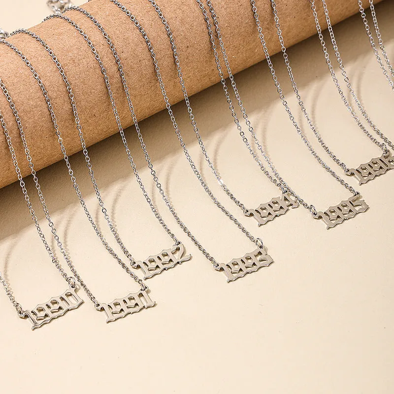 Customized Year Necklace for Women, Stylish Birthday Jewelry Set