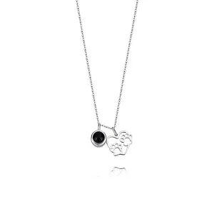 Cute Paw Pet Necklace with Picture Inside
