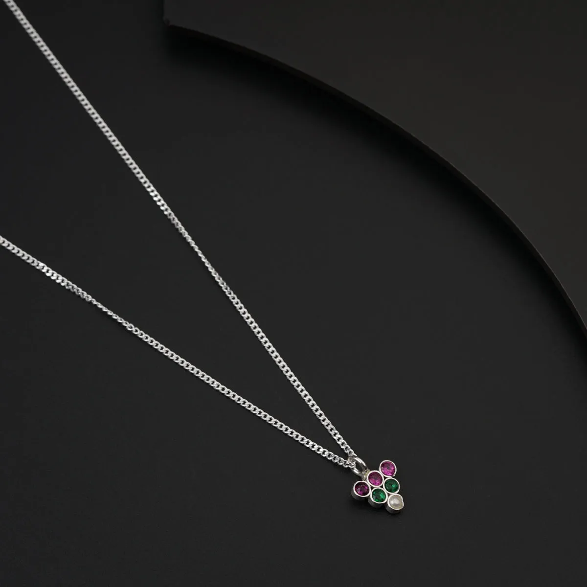 Daily Wear Silver Shiny Inverted Triangle Necklace