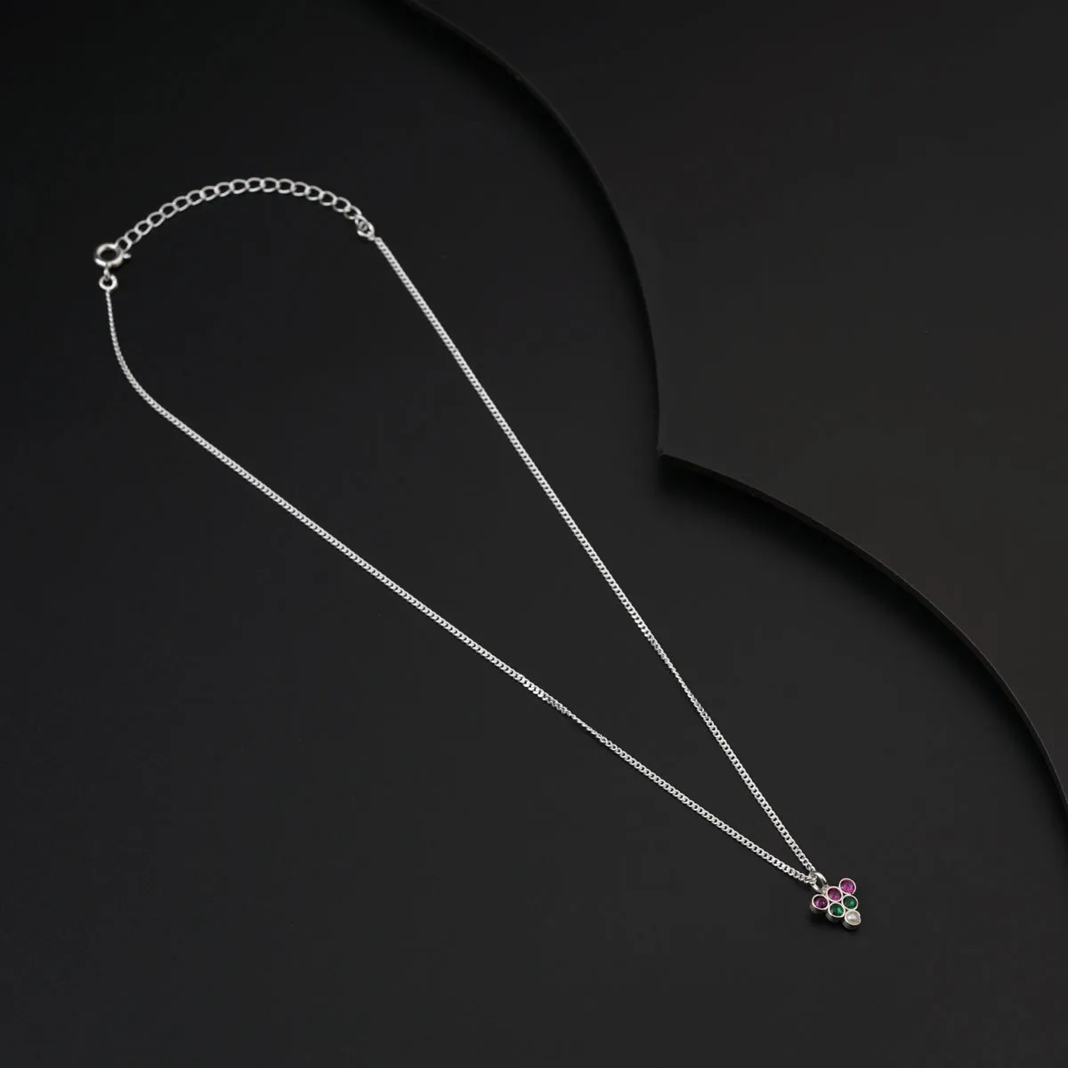 Daily Wear Silver Shiny Inverted Triangle Necklace
