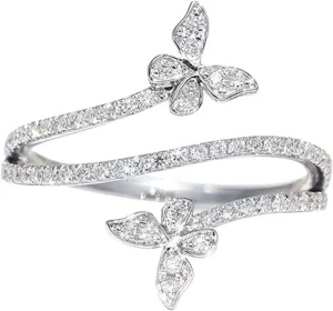 Dainty Butterfly Ring for Women Teens Girls Open Adjustable Silver Plated Butterfly Statement Ring Finger Rings