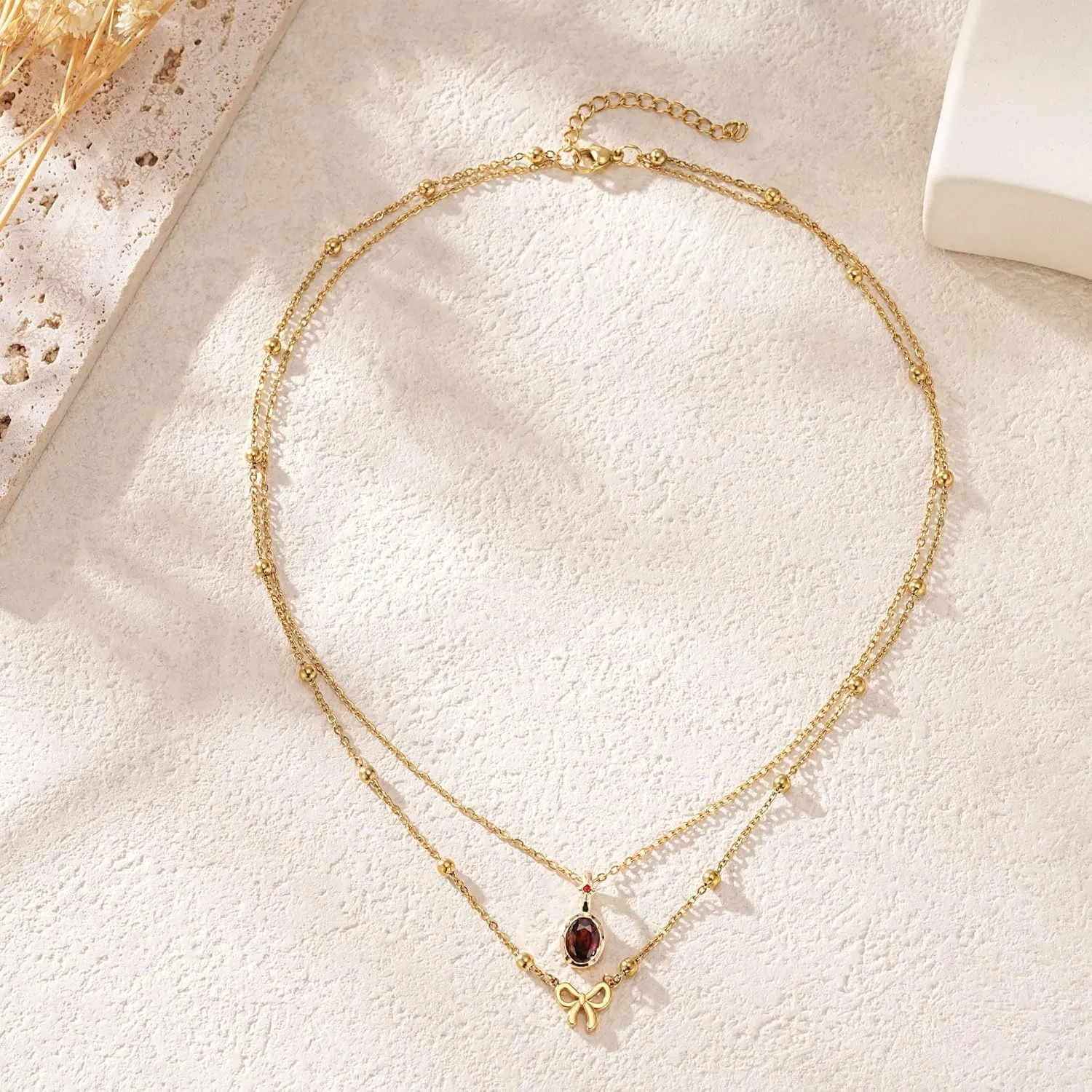 Dainty Gold Birthstone Necklaces for Women, 18K Gold Plated Blue Green Cubic Zirconia Emerald Pendant Charm Gold Necklaces Birthday Gifts for Women