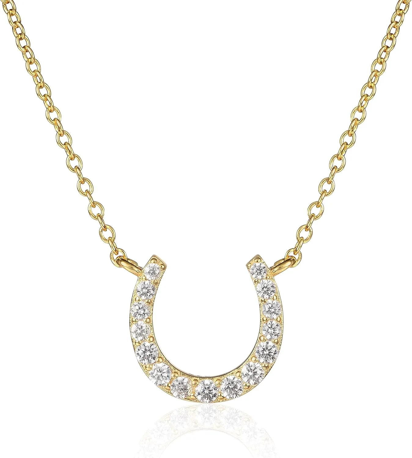 Dainty Horseshoe Necklace in 925 Sterling Silver, Cute Sterling Silver Horseshoe Pendant Necklace for Women in Silver, Gold or Rose Gold, Silver Jewelry for Women
