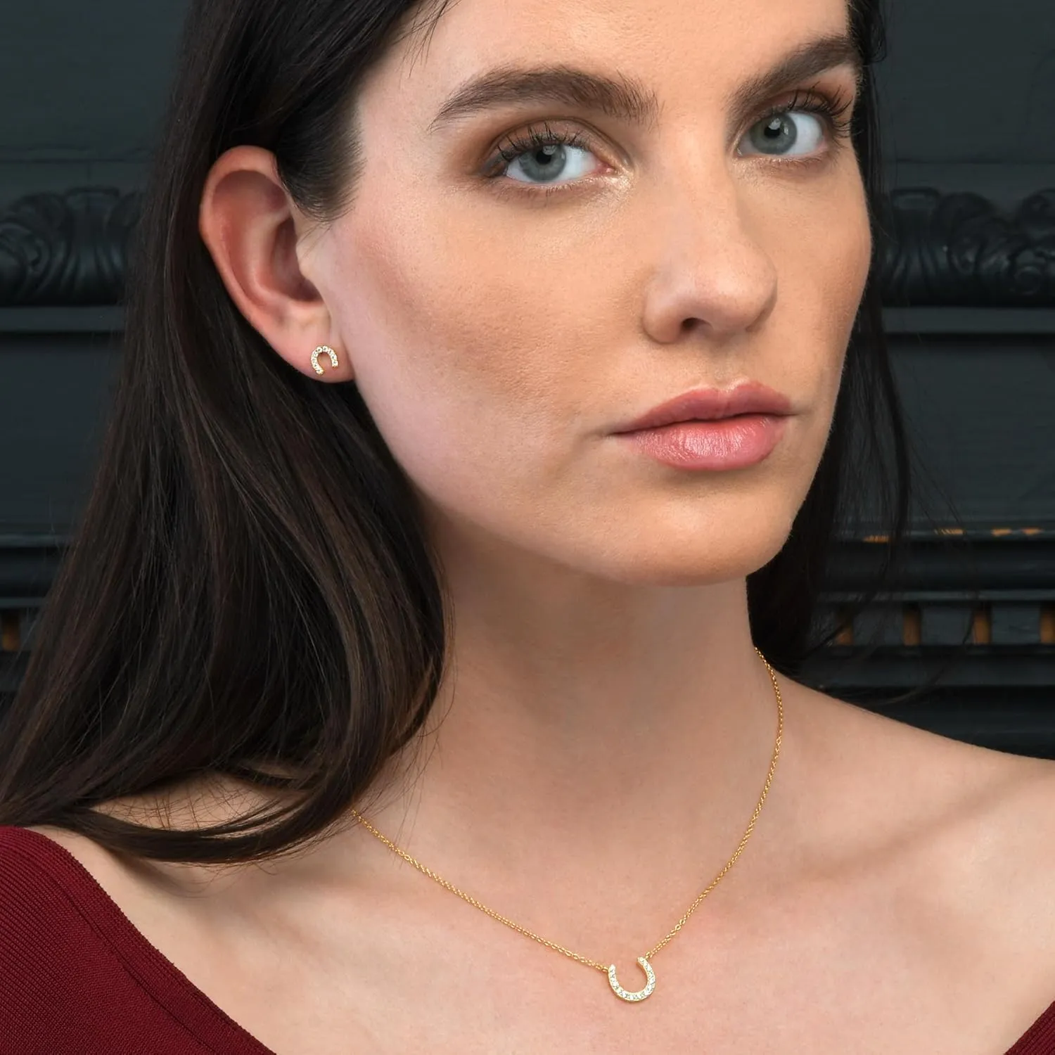 Dainty Horseshoe Necklace in 925 Sterling Silver, Cute Sterling Silver Horseshoe Pendant Necklace for Women in Silver, Gold or Rose Gold, Silver Jewelry for Women
