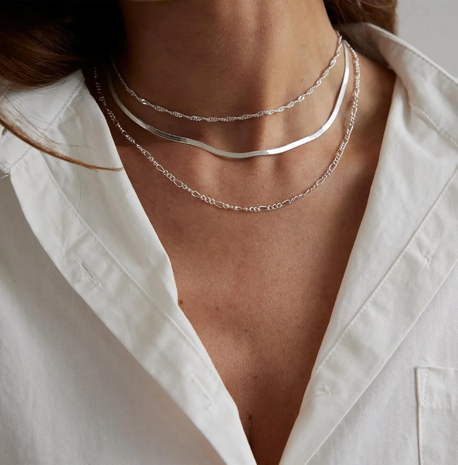Dainty Layered Necklaces for Women Trendy Layered Gold Necklace Paperclip Box Chain Layered Necklace Set Jewelry Gifts for Women