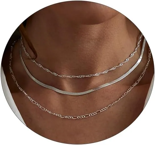 Dainty Layered Necklaces for Women Trendy Layered Gold Necklace Paperclip Box Chain Layered Necklace Set Jewelry Gifts for Women