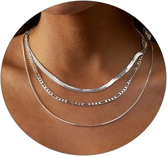 Dainty Layered Necklaces for Women Trendy Layered Gold Necklace Paperclip Box Chain Layered Necklace Set Jewelry Gifts for Women