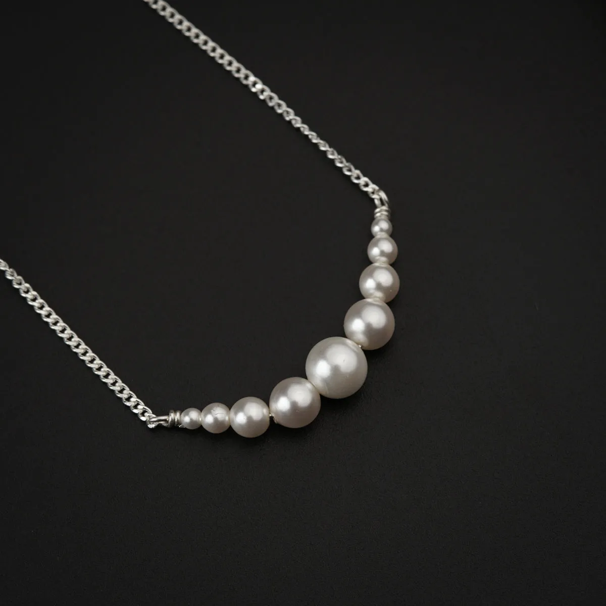 Dainty Pearls Silver Necklace