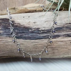Dainty tanzanite graceful necklace