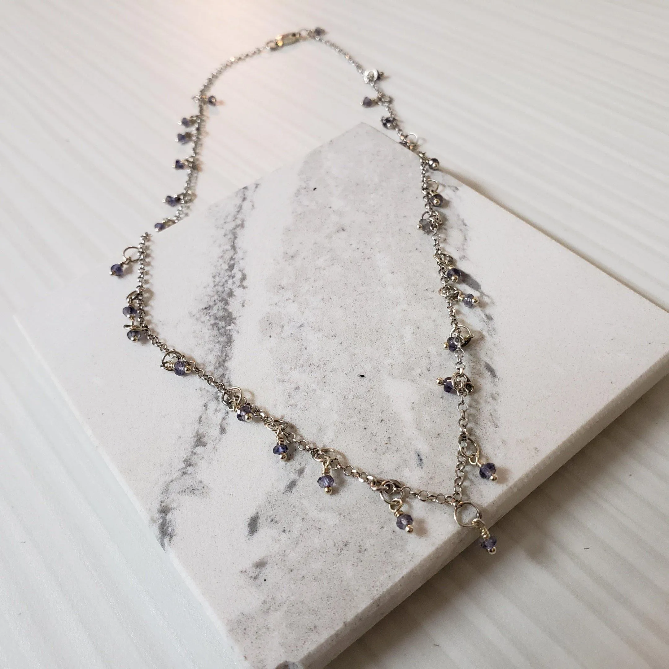 Dainty tanzanite graceful necklace