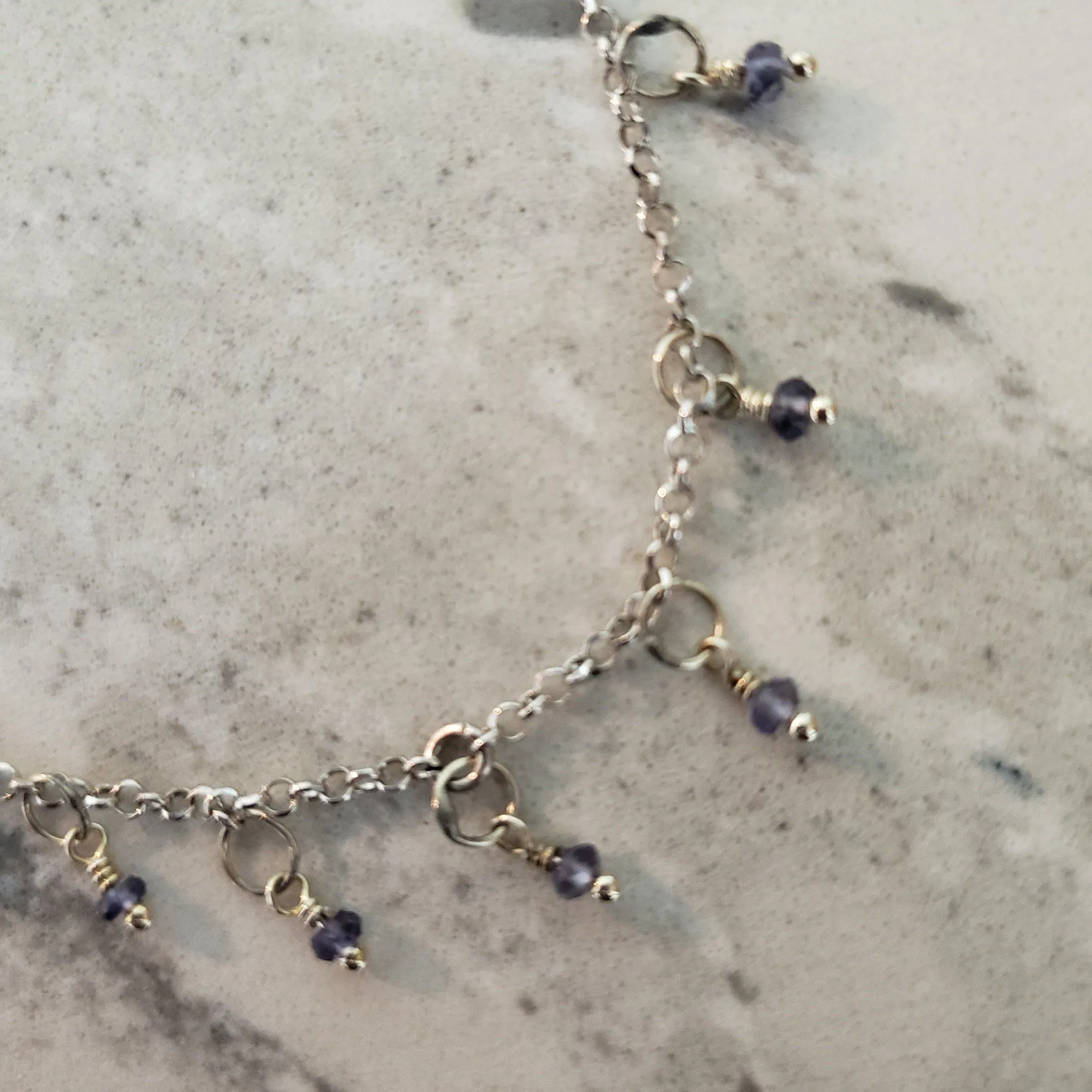Dainty tanzanite graceful necklace
