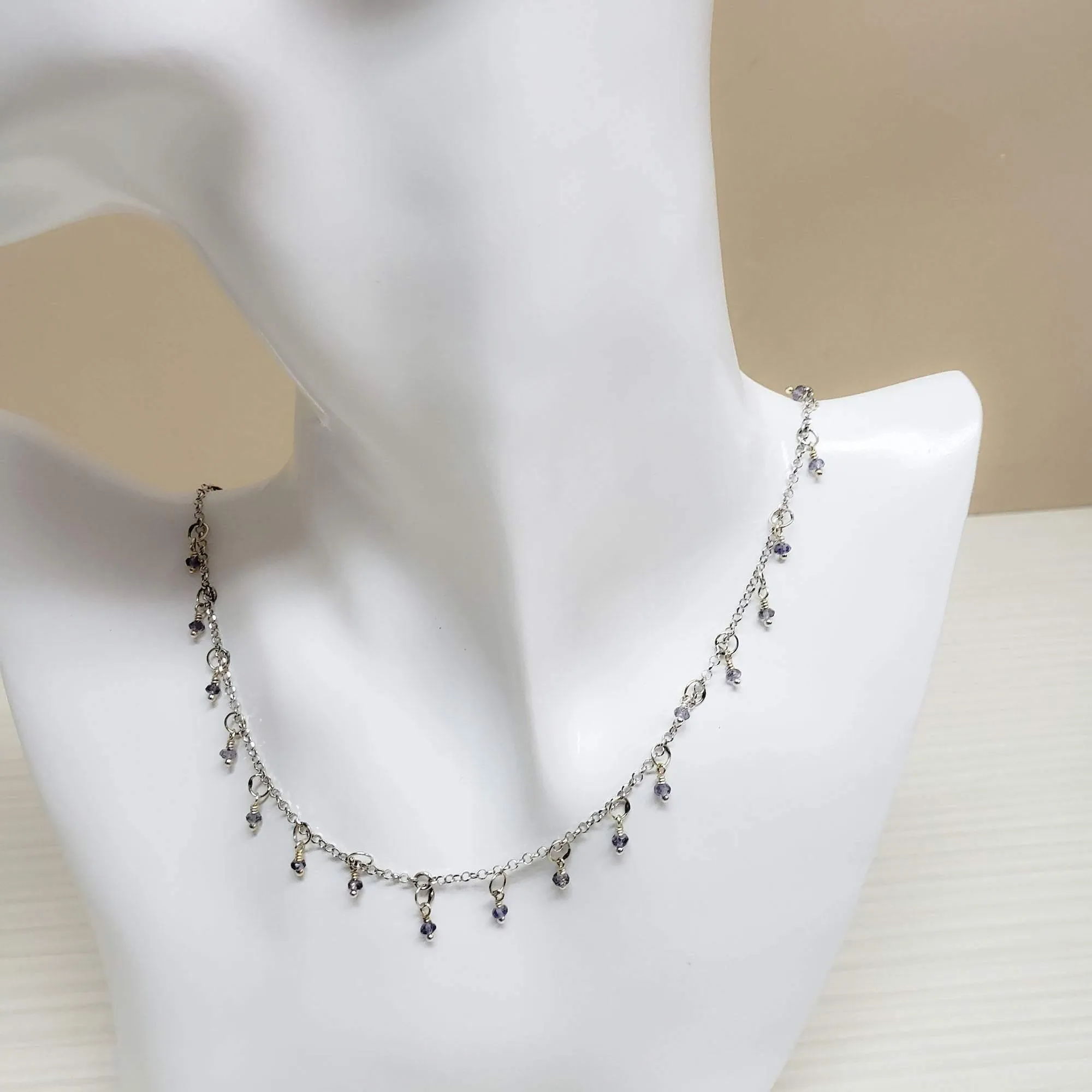 Dainty tanzanite graceful necklace