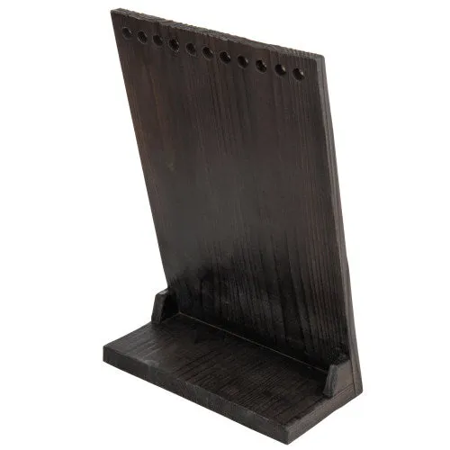 Dark Burnt Wood Necklace Holder Stand