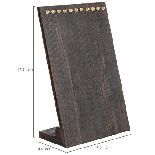 Dark Burnt Wood Necklace Holder Stand