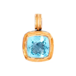 DAVID YURMAN Estate 18K/Sterling Silver Blue Topaz Pendant