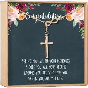Dear Ava Infinity Congratulations Necklace | Prefect Gifts For Women and Girls | Modern Jewelry Pendant with Heartfelt Card | Graduation Pregnancy Anniversary Wedding Gift for Daughter Friend Sister