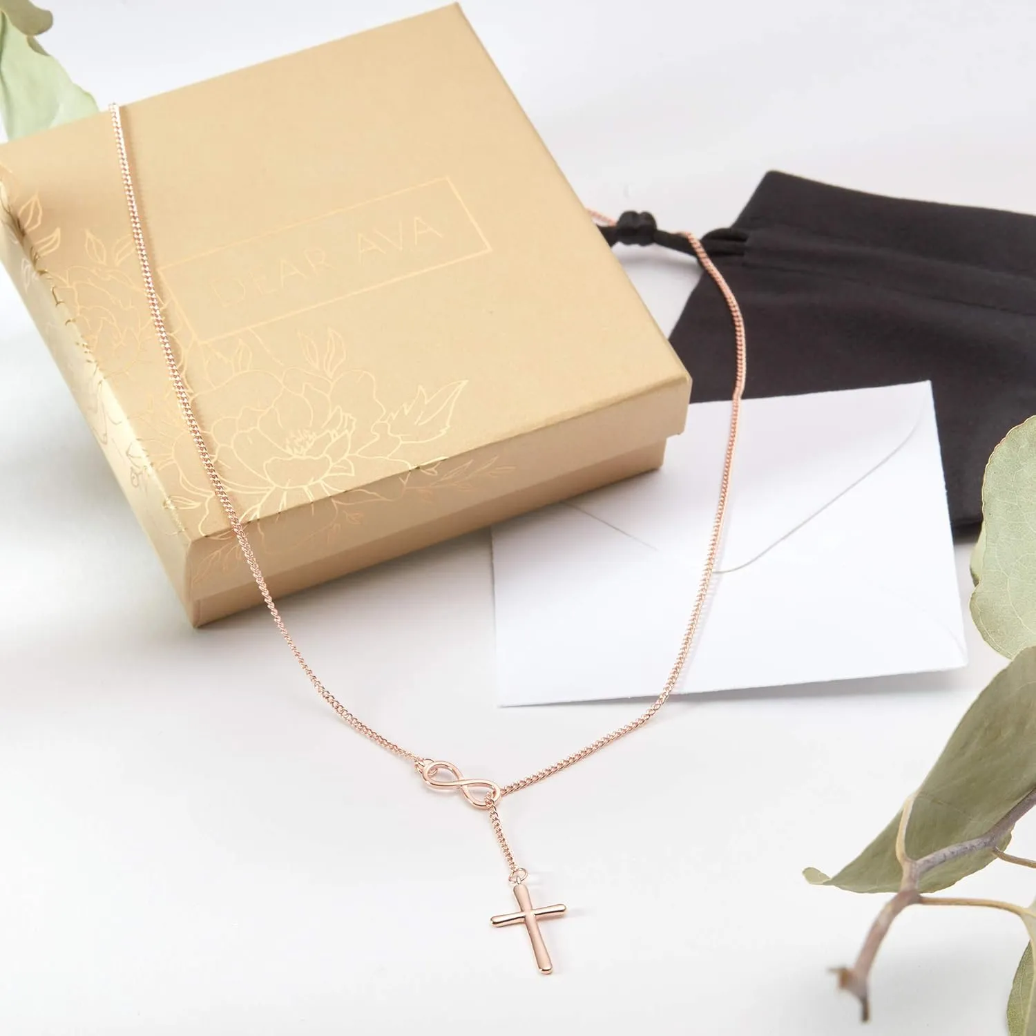 Dear Ava Infinity Congratulations Necklace | Prefect Gifts For Women and Girls | Modern Jewelry Pendant with Heartfelt Card | Graduation Pregnancy Anniversary Wedding Gift for Daughter Friend Sister