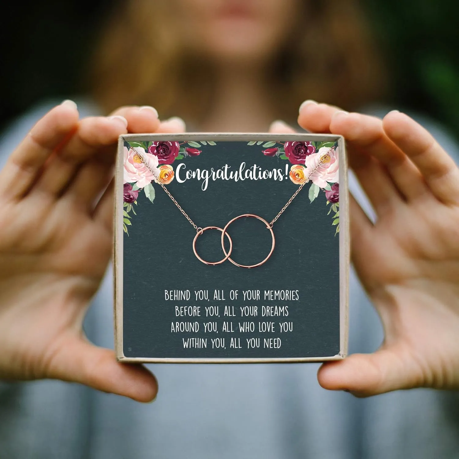 Dear Ava Infinity Congratulations Necklace | Prefect Gifts For Women and Girls | Modern Jewelry Pendant with Heartfelt Card | Graduation Pregnancy Anniversary Wedding Gift for Daughter Friend Sister
