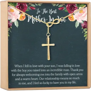 Dear Ava Infinity Mother in Law Necklace | Perfect Sterling Silver Gift for Women | Modern Jewelry Pendant with Heartfelt Card | Birthday Gift from Daughter in Law Anniversary Necklaces for Mom