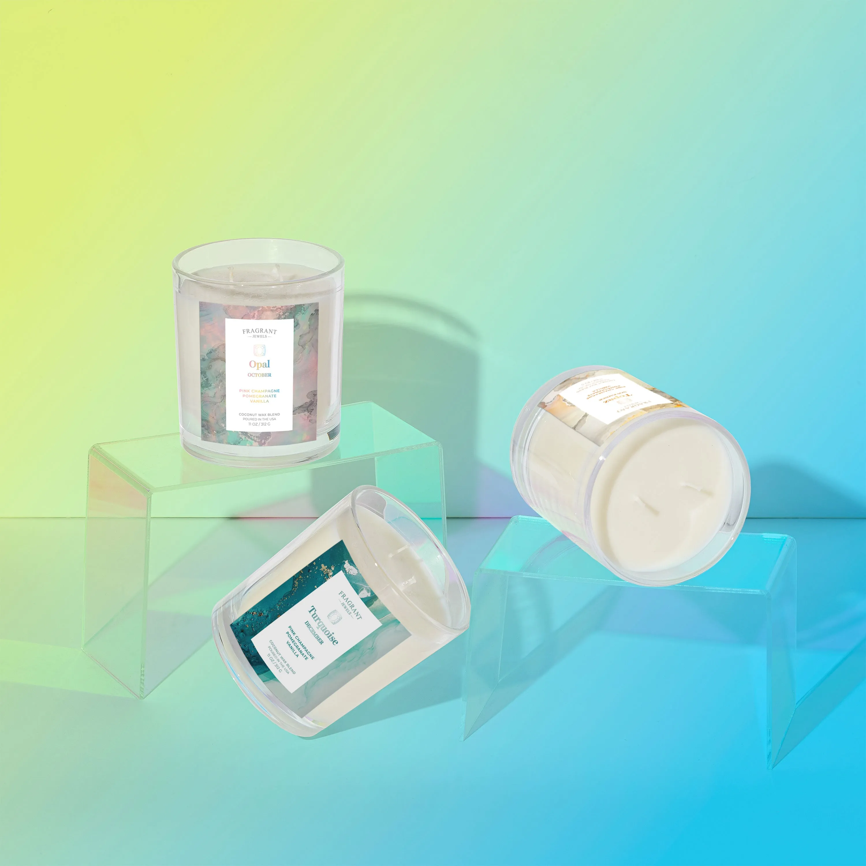 December Turquoise Birthstone Charm - Candle and Bath Bomb Set