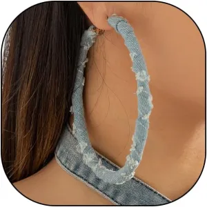 Denim Geometric Hoop Huggie Earrings,Trendy Vintage Round Square Statement Earrings,Charming Minimalist Exaggerated Big Heart Ear Accessories