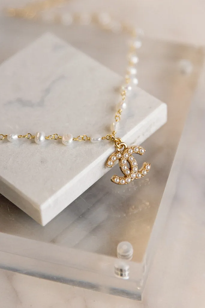 .Designer Pearl Chain W/ Charm