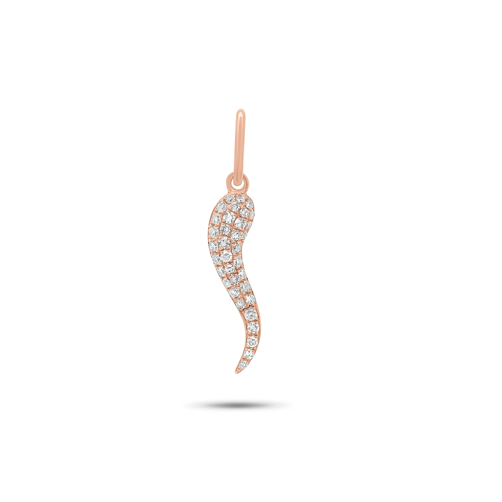 Diamond & Enamel Italian Horn Pendant