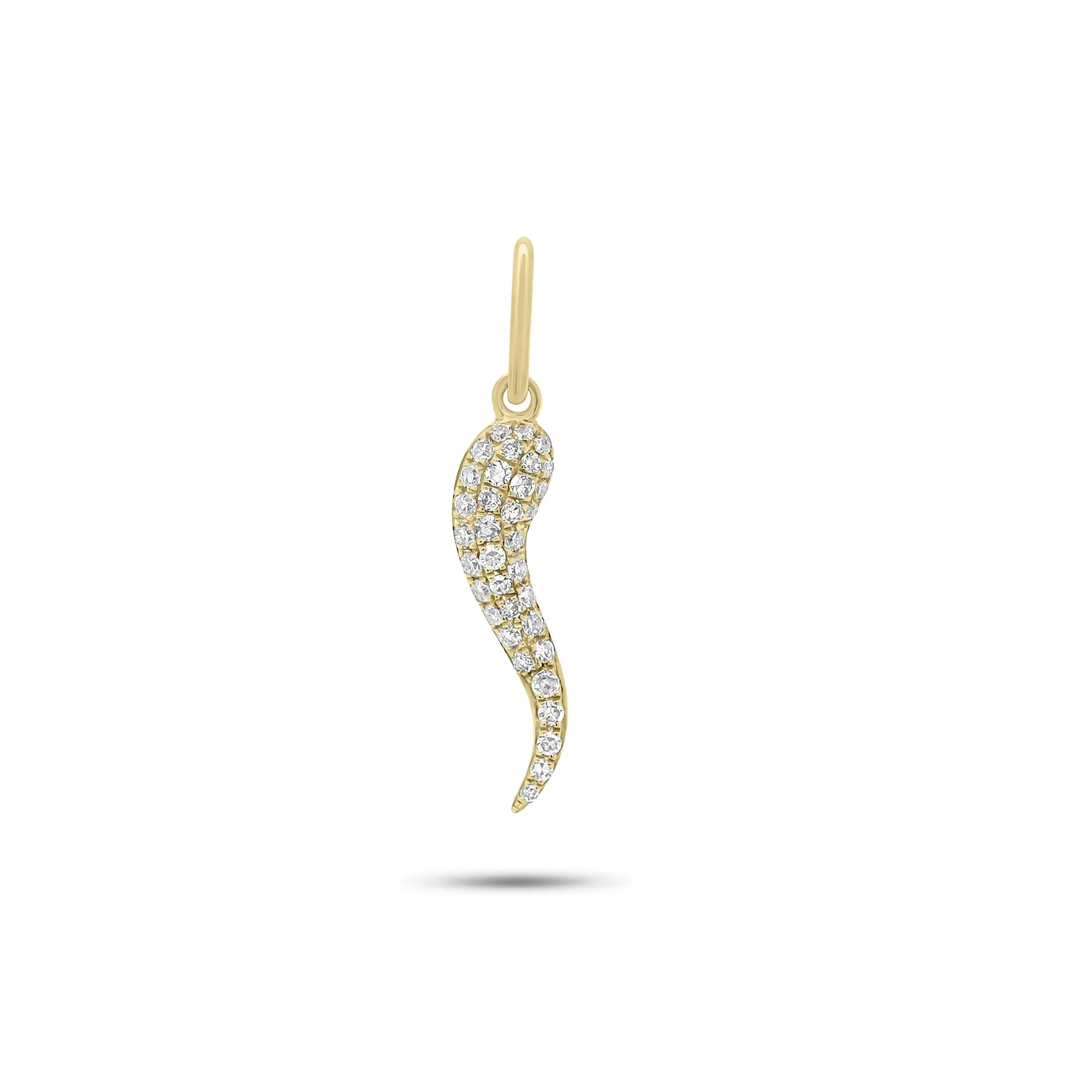 Diamond & Enamel Italian Horn Pendant