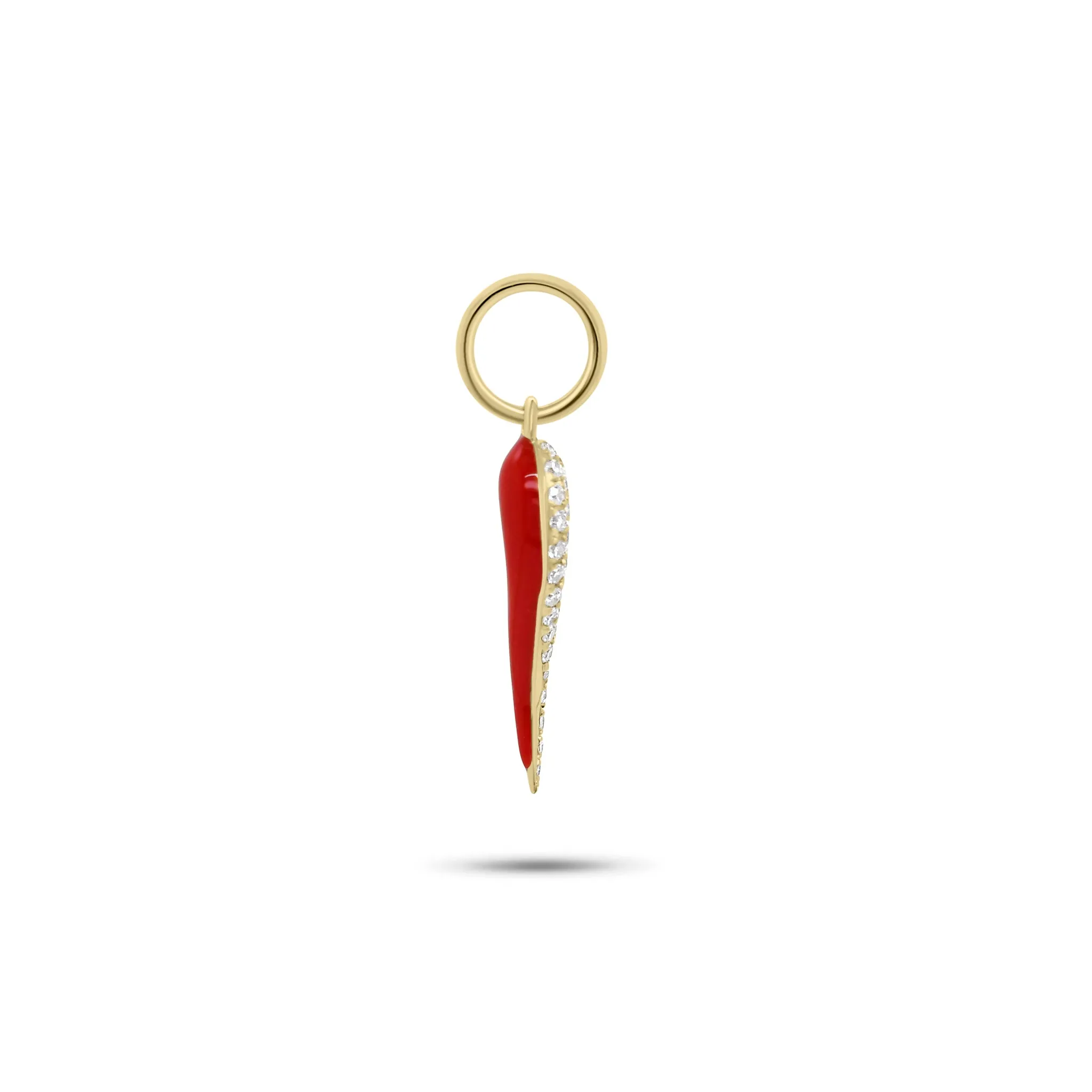 Diamond & Enamel Italian Horn Pendant