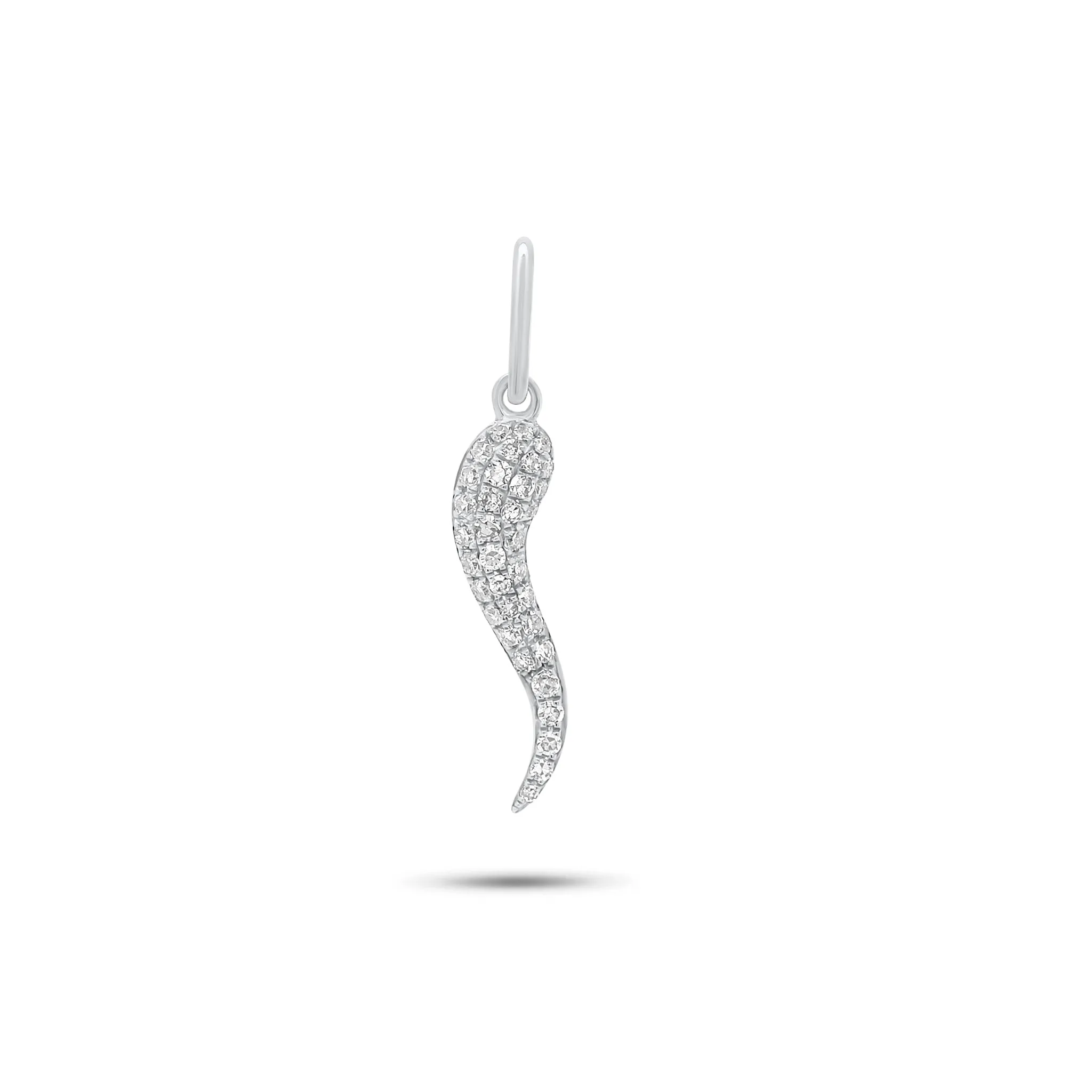 Diamond & Enamel Italian Horn Pendant
