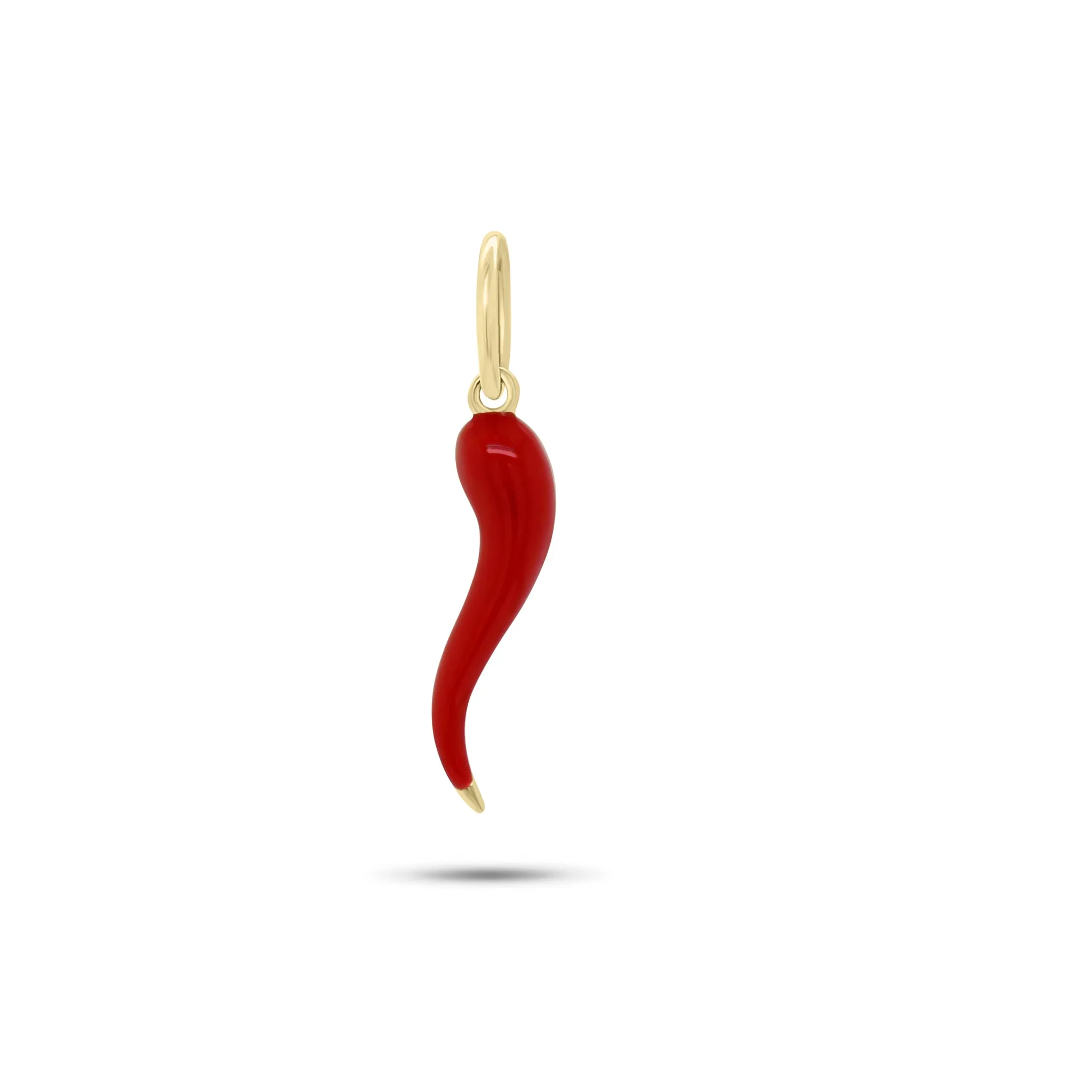 Diamond & Enamel Italian Horn Pendant