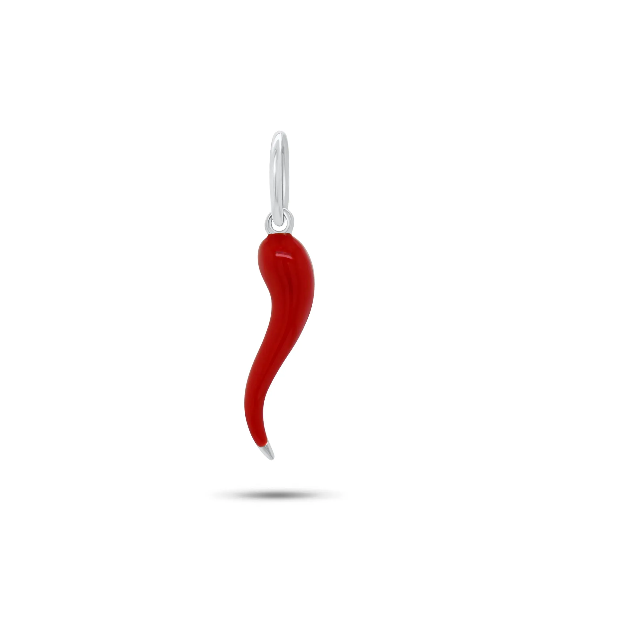 Diamond & Enamel Italian Horn Pendant