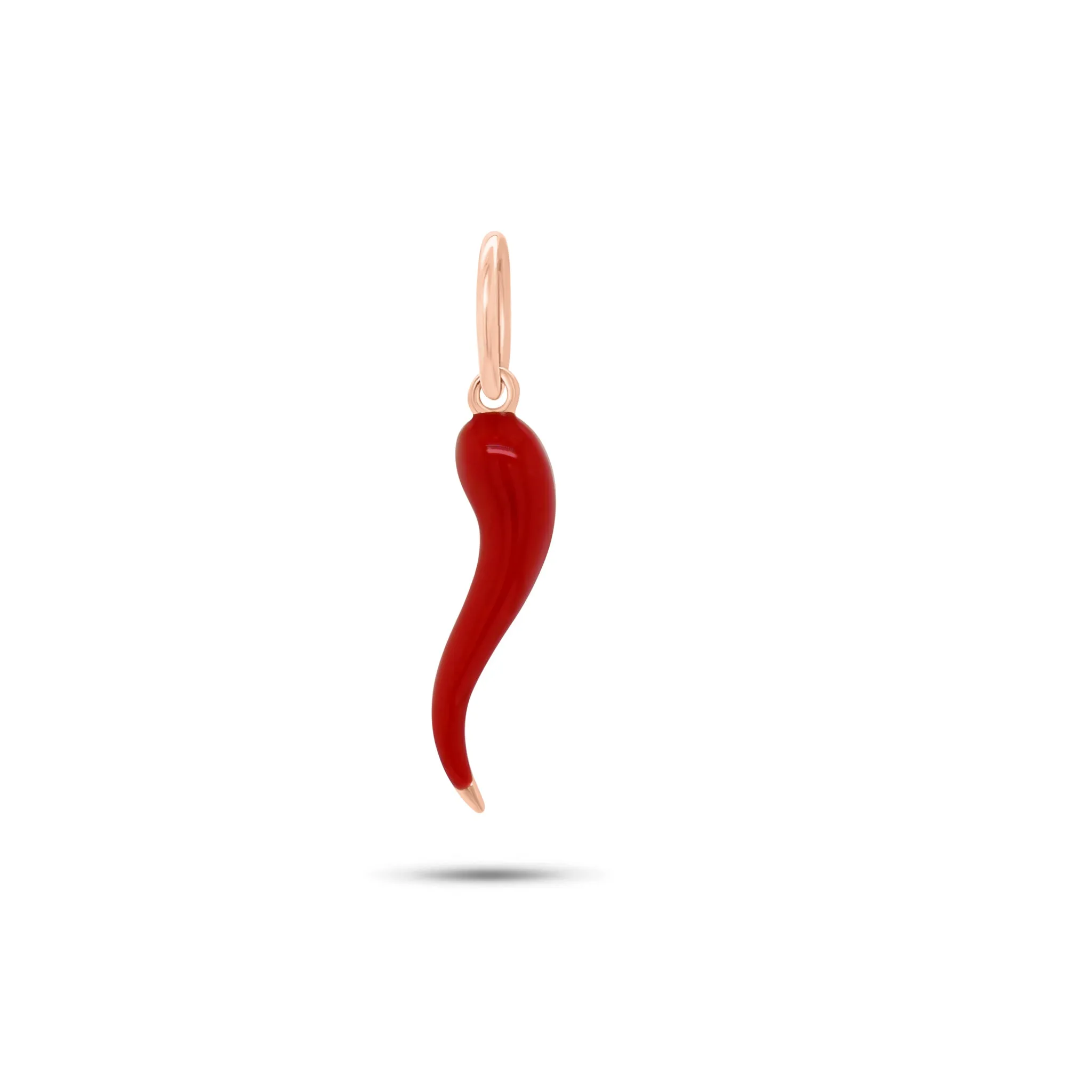 Diamond & Enamel Italian Horn Pendant