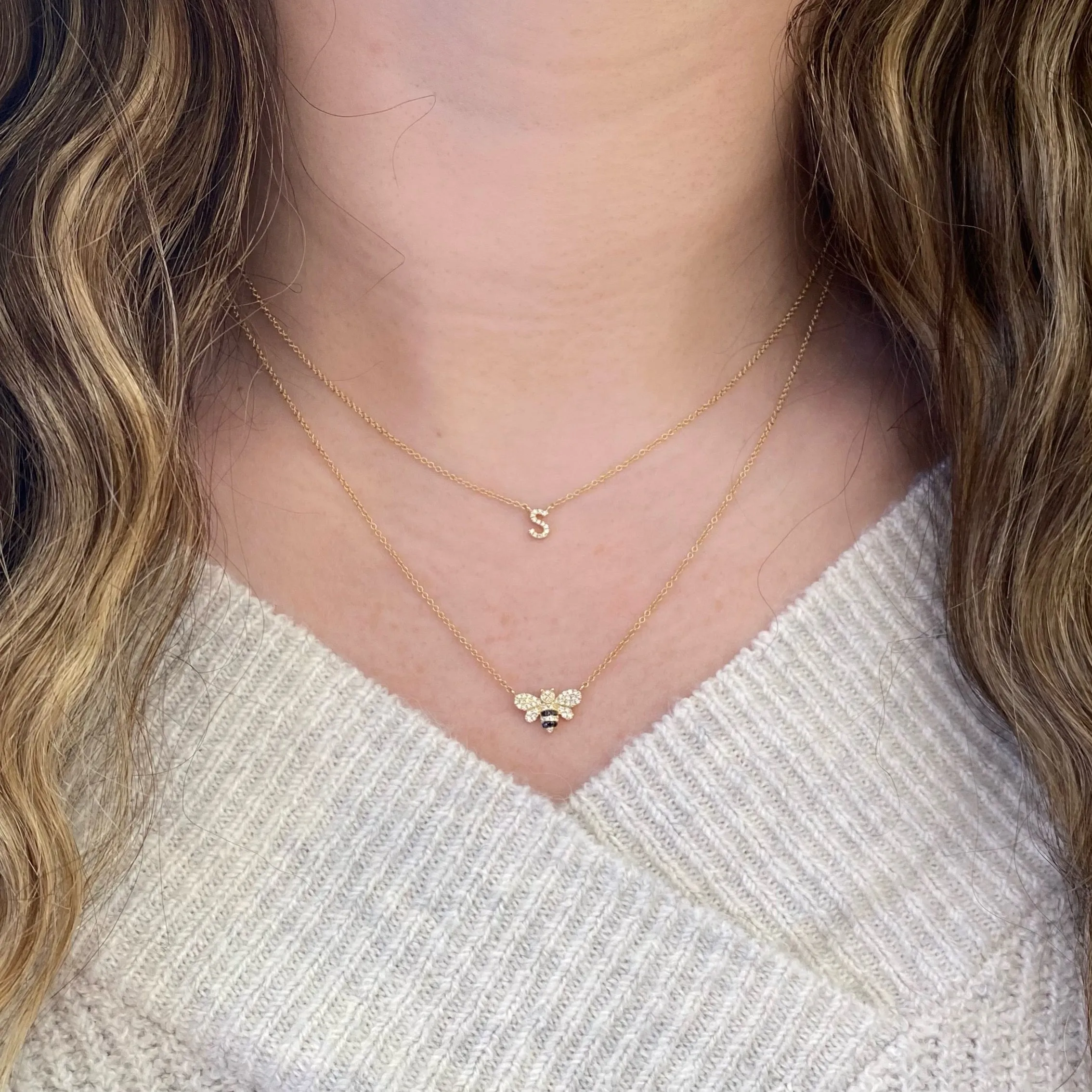 Diamond Initial Pendant Necklace
