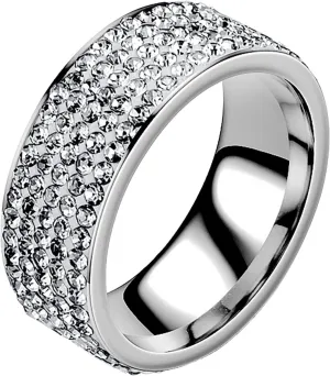 Diamond Inlaid Stainless Steel Ring Full of Diamond Couple Against Titanium Steel Ring. Fashion Design