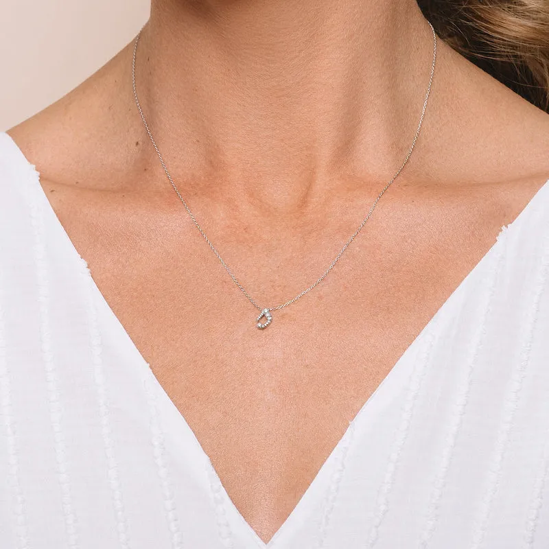 Diamond Pavé Cursive Initial Necklace