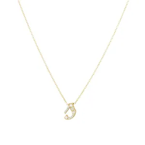 Diamond Pavé Cursive Initial Necklace