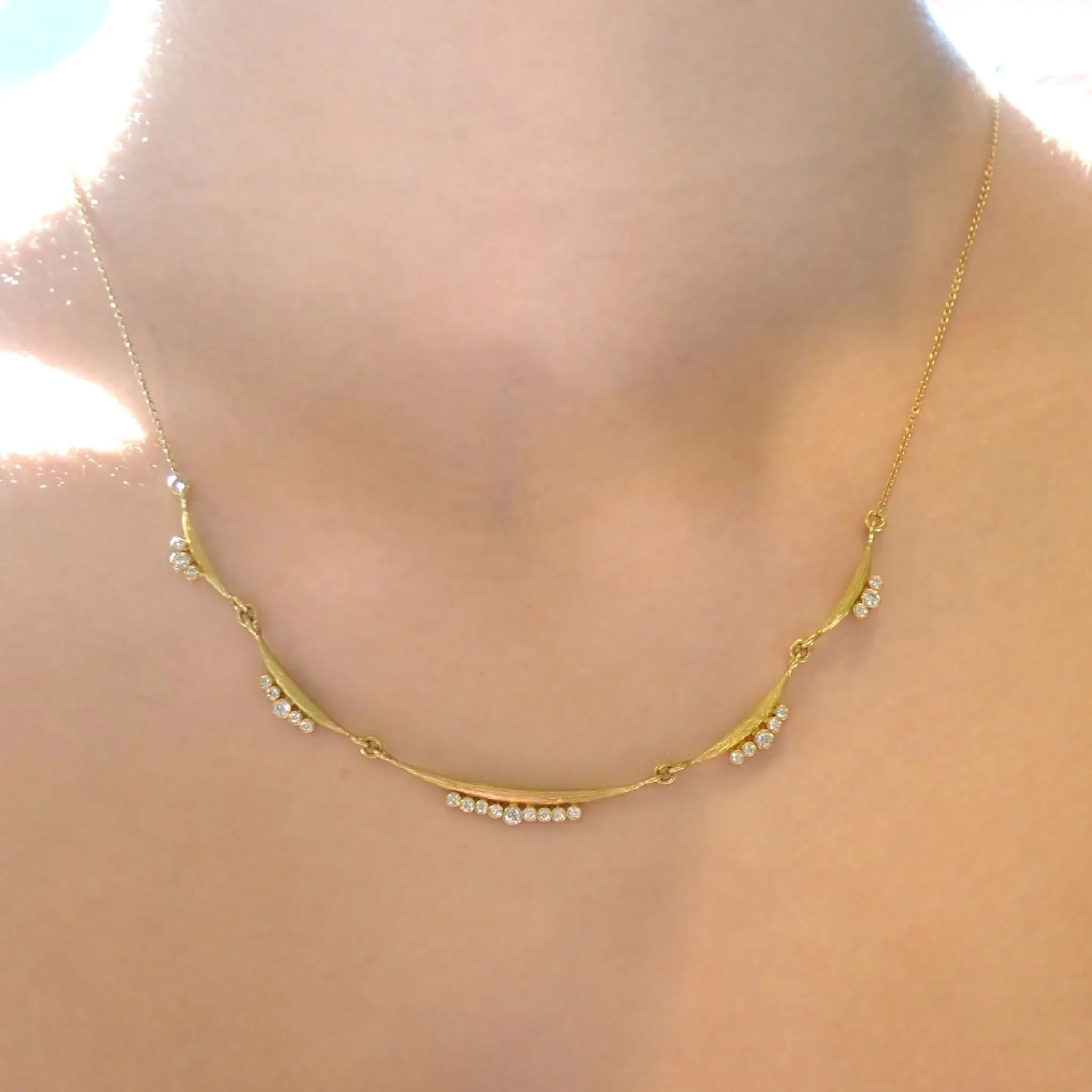 Diamond Scallop Necklace by Laurie Kaiser