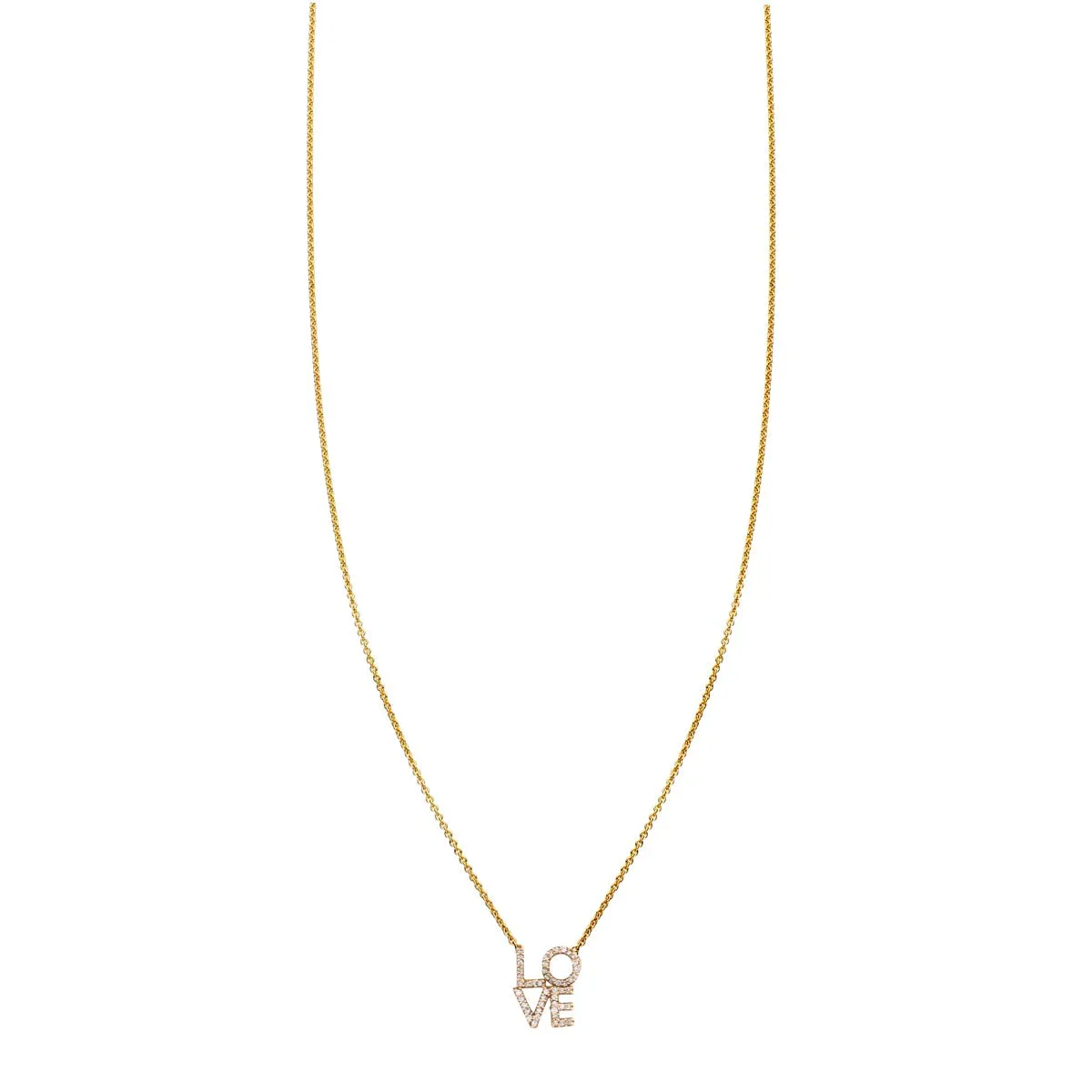 Diamond Stacked LOVE Necklace