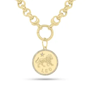 Diamond Zodiac Disc Pendant