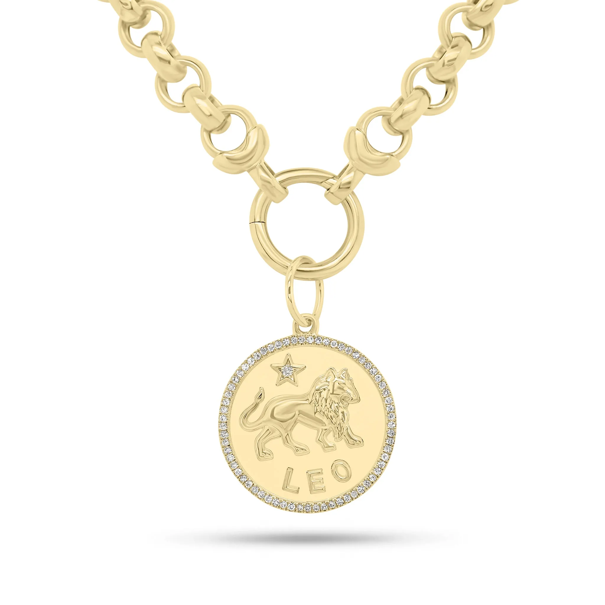 Diamond Zodiac Disc Pendant