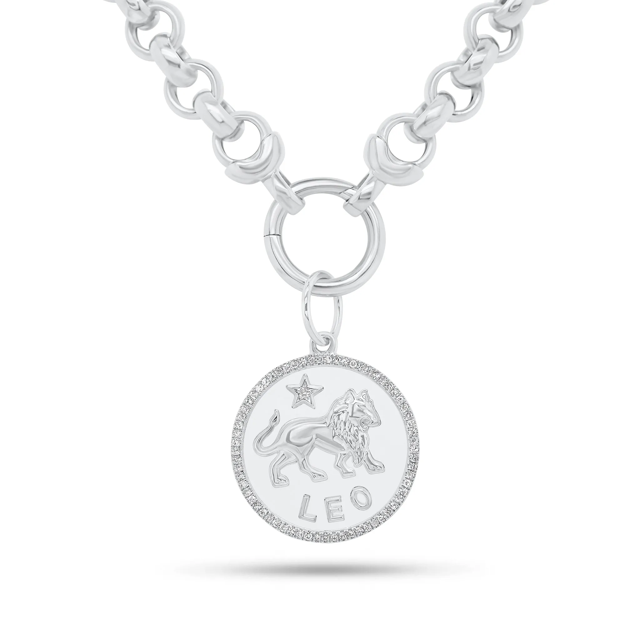 Diamond Zodiac Disc Pendant
