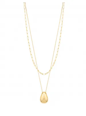 Dome Metal 2-Layer Short Necklace
