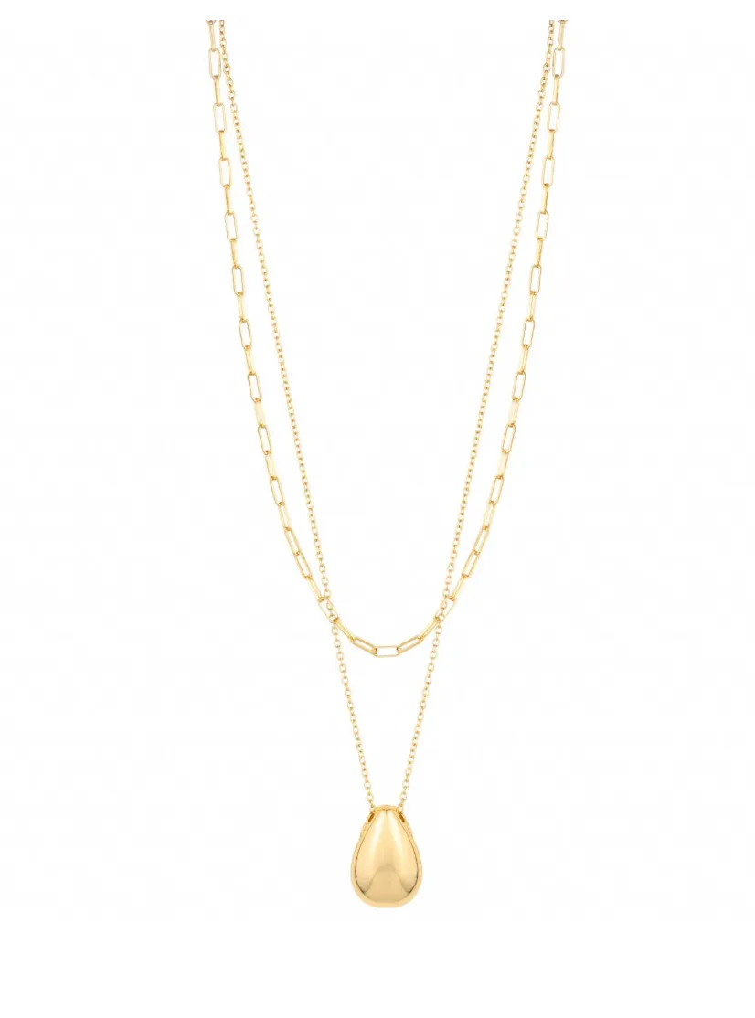 Dome Metal 2-Layer Short Necklace
