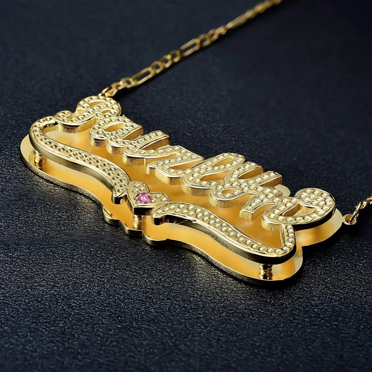 Double Plated Name Necklace Two Tone Custom Name Necklace Personalized 18K Gold Plated Nameplate Necklace Jewelry Gift for Women Girls