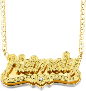 Double Plated Name Necklace Two Tone Custom Name Necklace Personalized 18K Gold Plated Nameplate Necklace Jewelry Gift for Women Girls