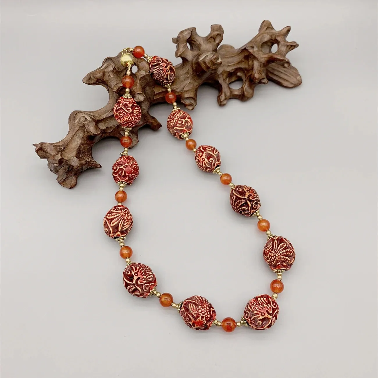Dragon Phoenix Resin Necklace